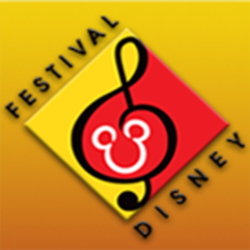 red, yellow, and black festival disney logo