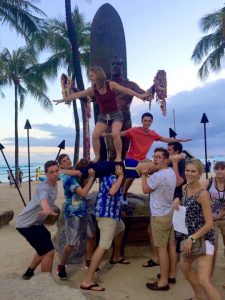 students posing in hawaii