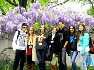 students at a park