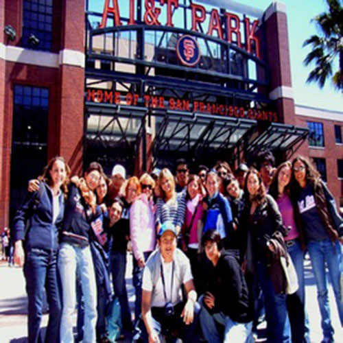 Students on a field trip at San Francisco's AT&T park for a Giants game