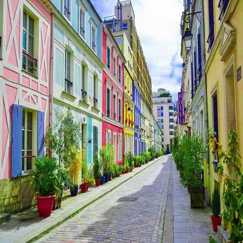 street with colorful houses