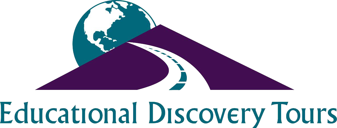 Educational Discovery Tours logo with road leading to the globe